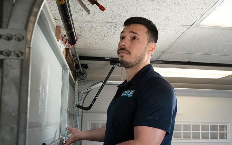 Century technician on an emergency garage door repair call