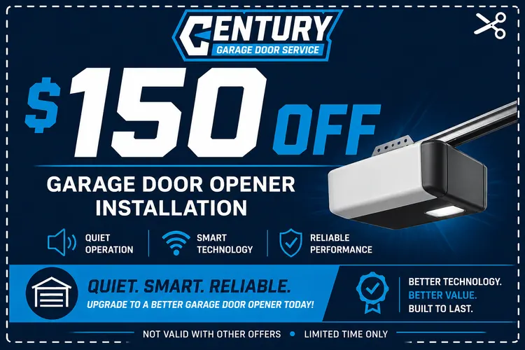 $150 off garage door opener installation
